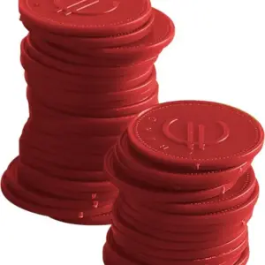 Coin tokens – 100 pcs., BarUp, Red, 100 pcs., ⌀25mm – Main Image Coin tokens – 100 pcs., BarUp, Red, 100 pcs., ⌀25mm - Main Image